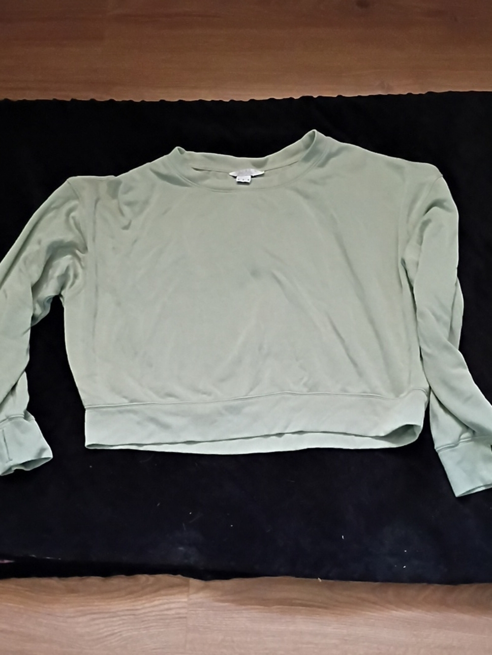 Danskin Sage Green Cropped Crewneck Sweatshirt